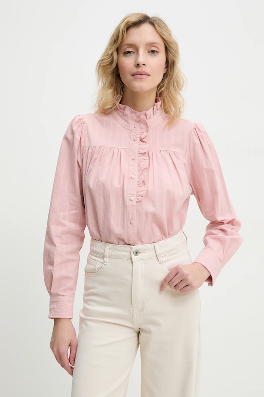 

Хлопковая рубашка Answear.Lab, розовый