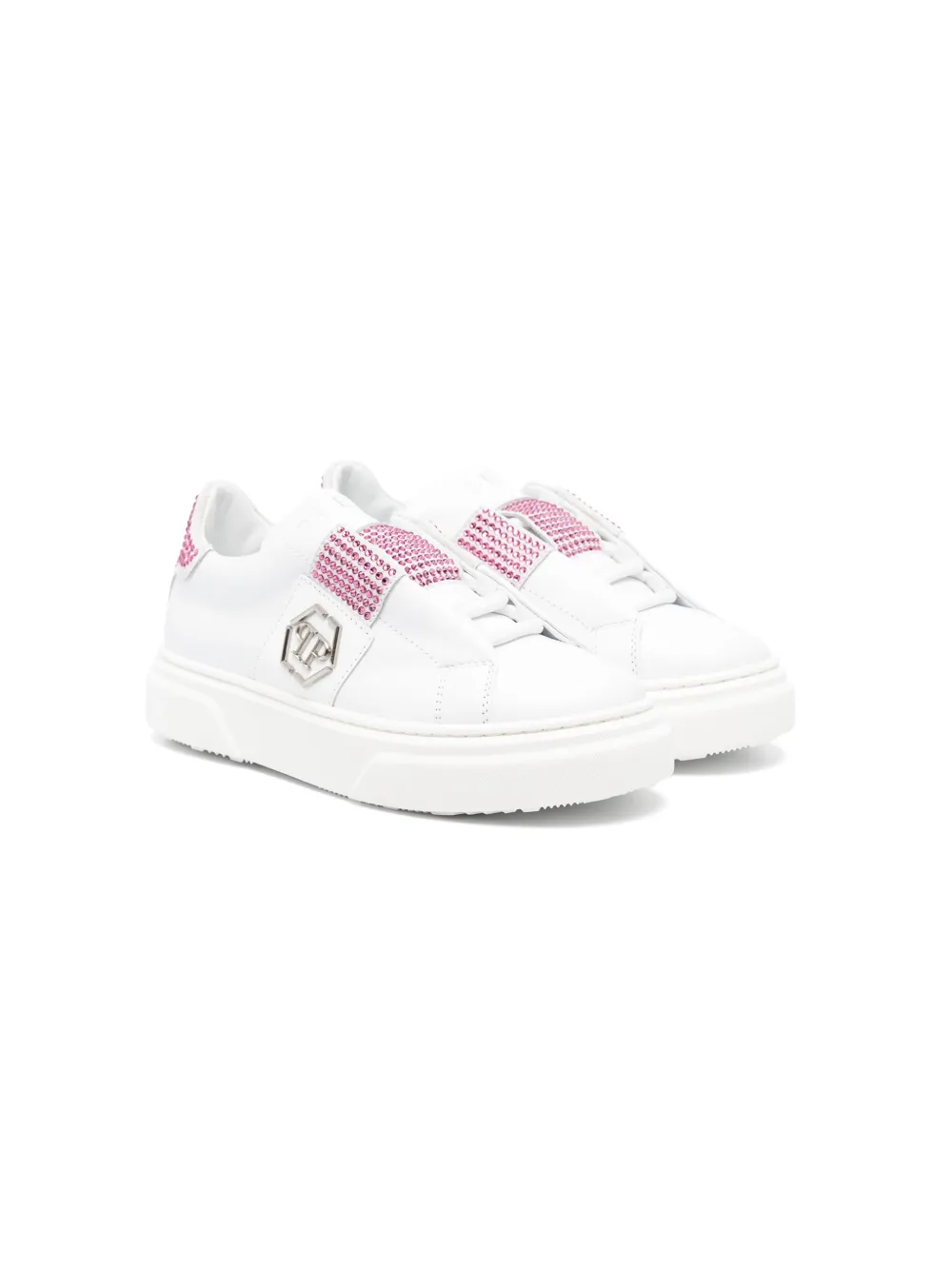 

Кроссовки с кристаллами Philipp Plein Junior, белый