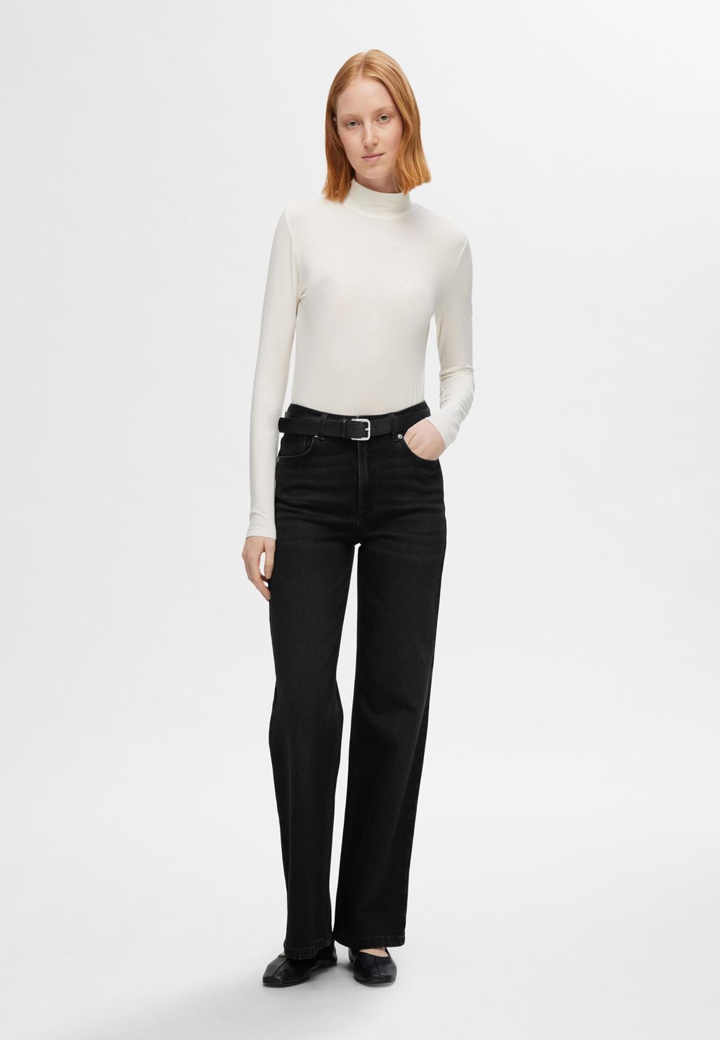 

Джинсы свободного кроя SLFALICE WIDE FIT Selected Femme, черный