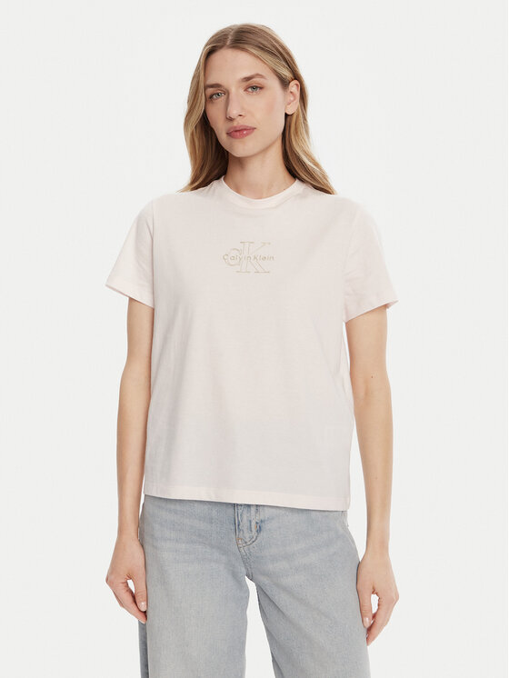 

Футболка regular fit Classic Monologo LV047D873G Calvin Klein Jeans, розовый