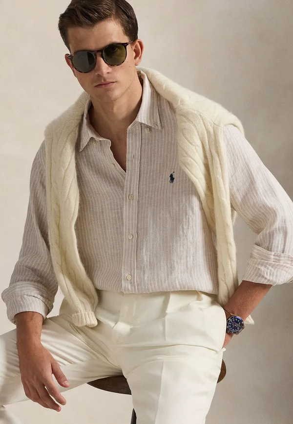 Спортивная рубашка Polo Ralph Lauren, Coastal Beige White — фото 4