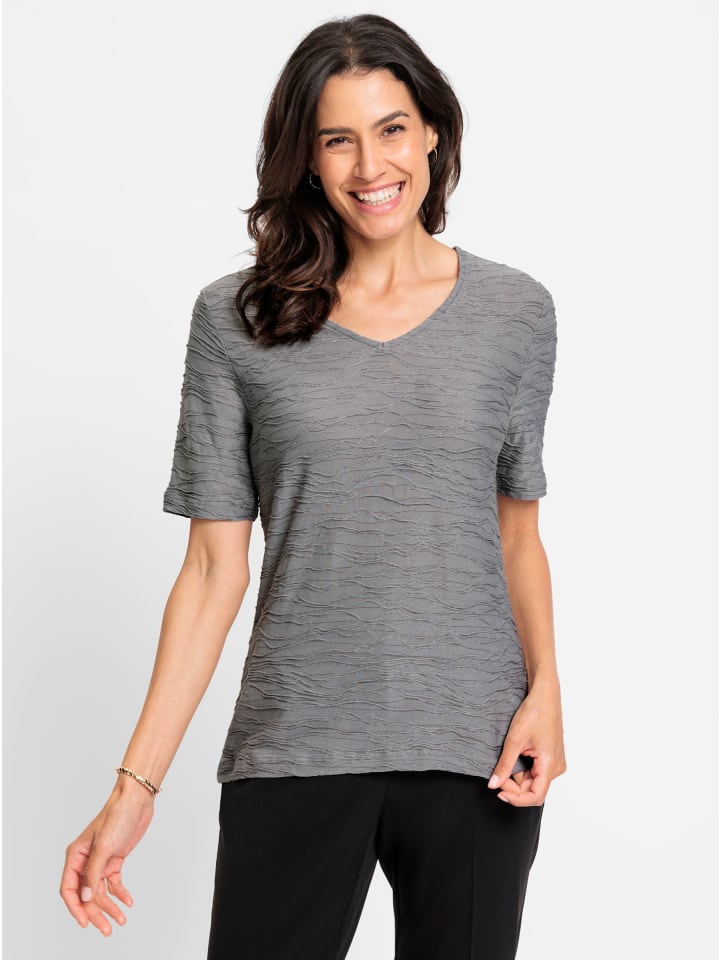 

Рубашка с V-образным вырезом цвета меланжевый серый WITT WEIDEN