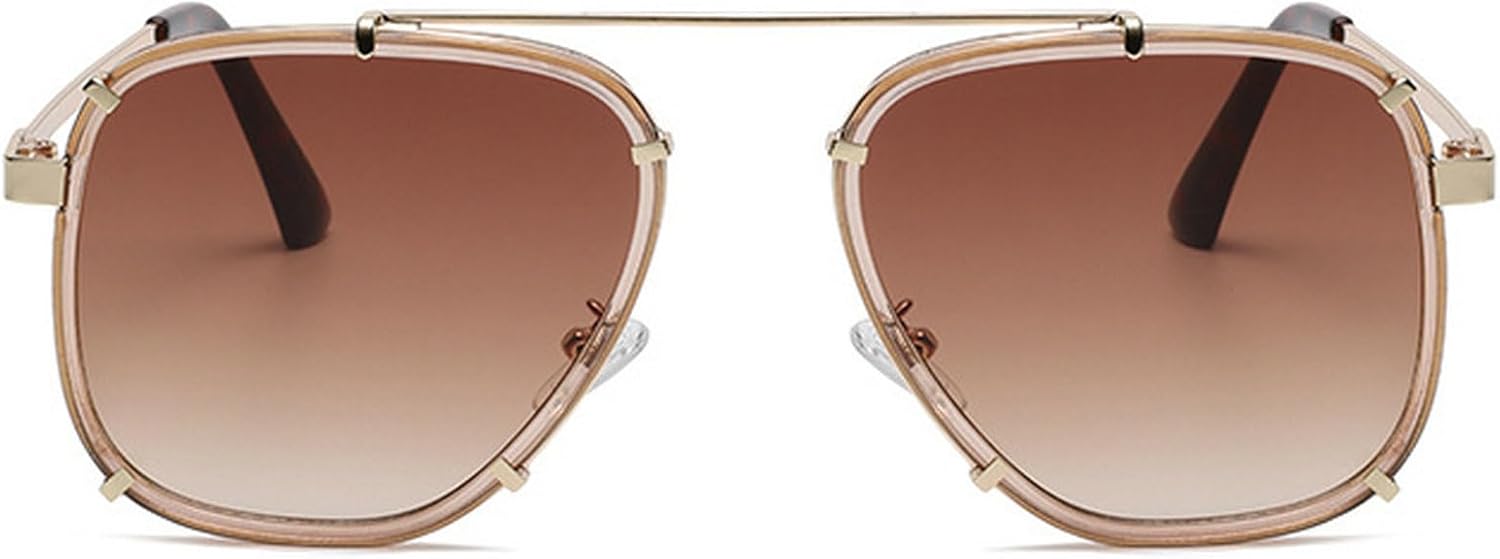 

Модные квадратные солнцезащитные очки-пилот для женщин, дизайнерские очки в металлической оправе, мужские коричневые и зеленые солнцезащитные очки для женщин, защита от УФ-излучения UV400 mincl, Brown