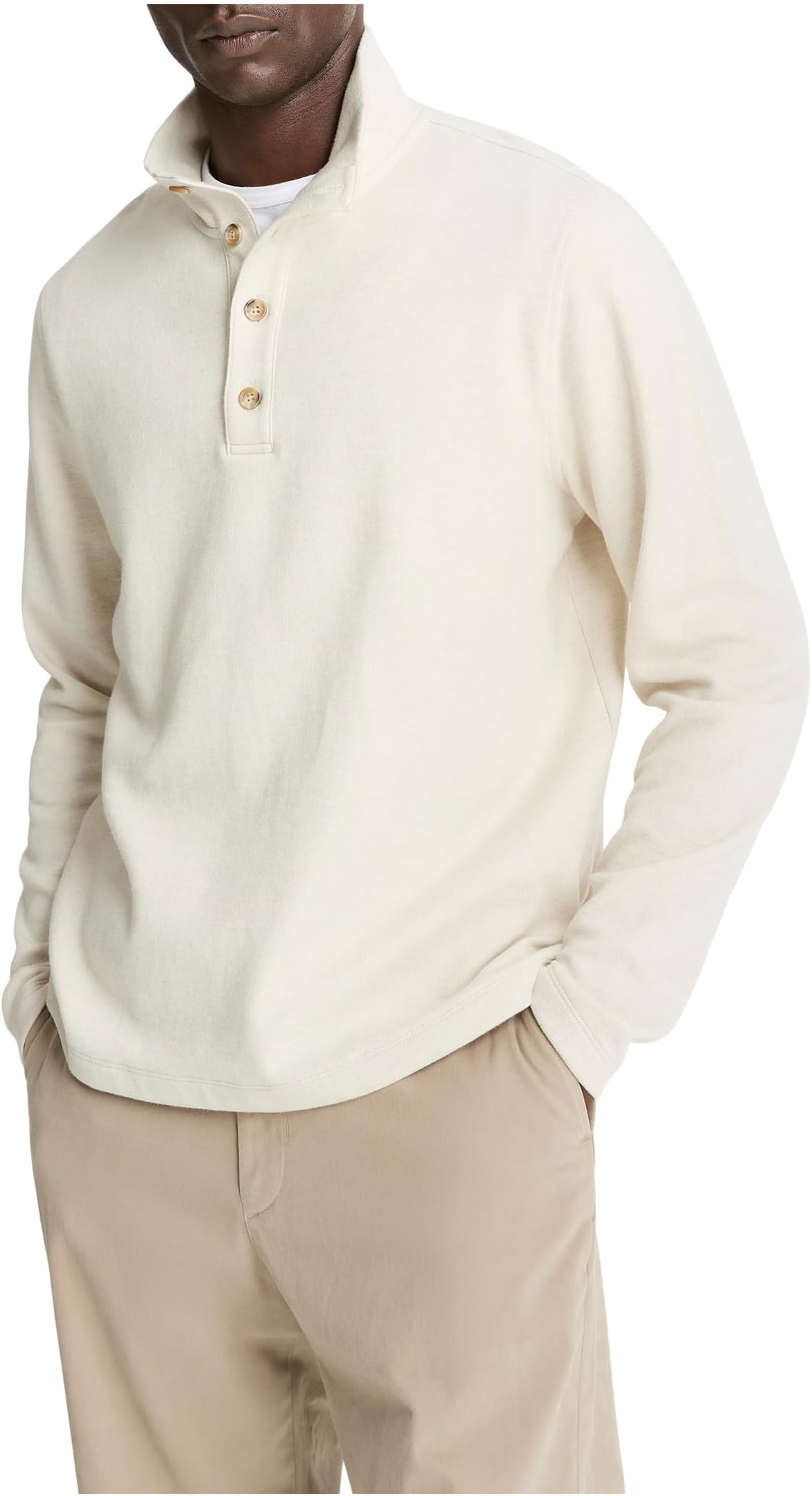 

Мужская кофта с воротником-стойкой и длинным рукавом на пуговицах Vince, H Bone