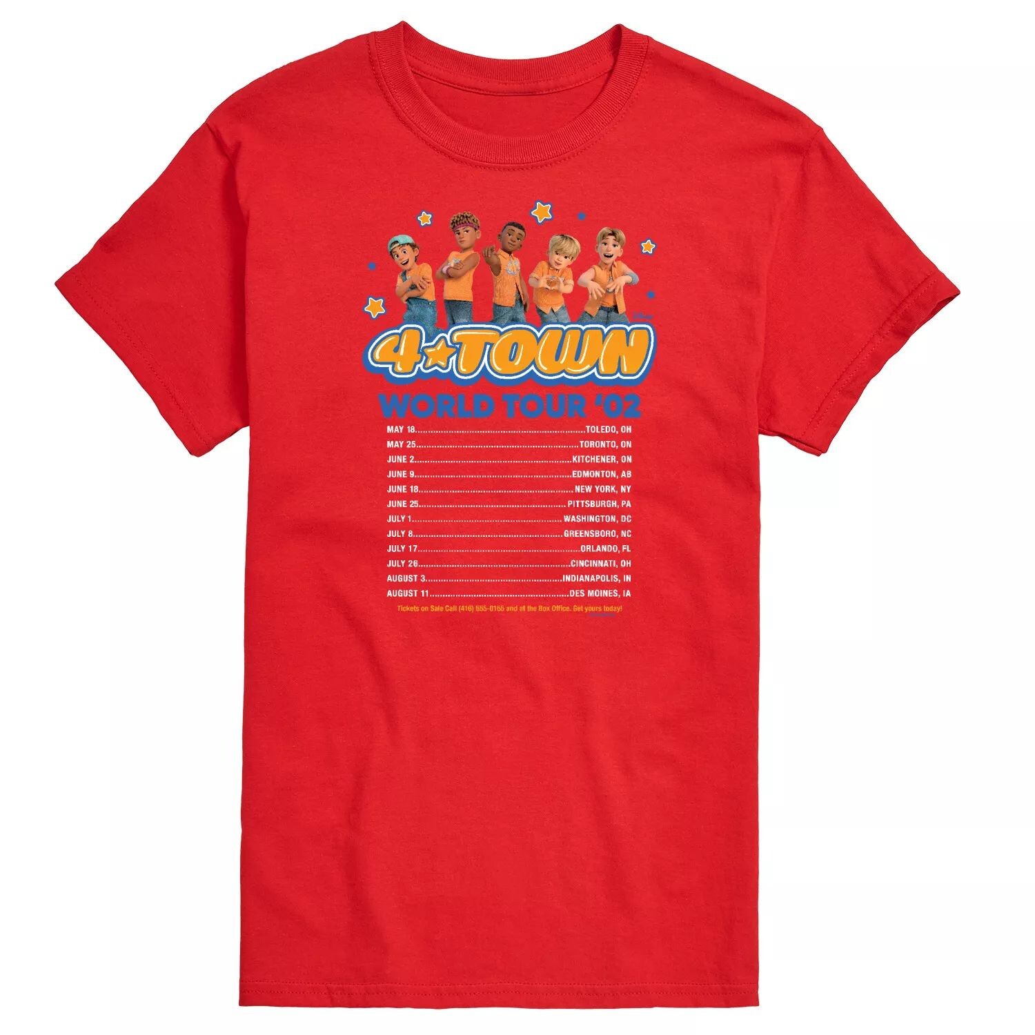

Футболка с графикой Disney/Pixar's Turning Red Big & Tall 4 Town World Tour Licensed Character, красный