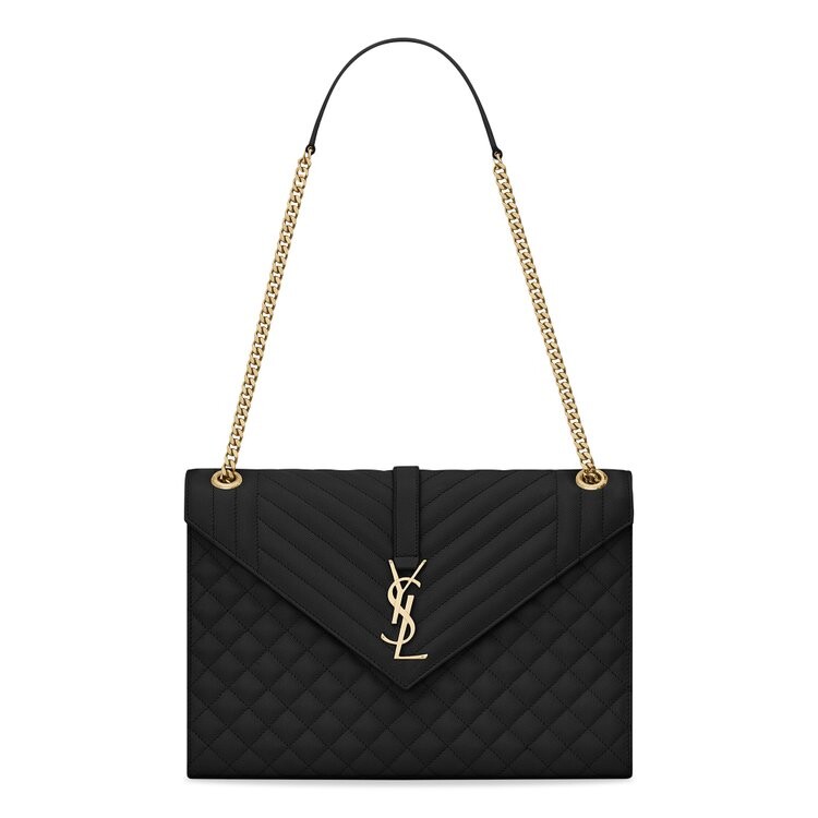 

Сумка через плечо Saint Laurent Large Envelope Chain Bag, черный