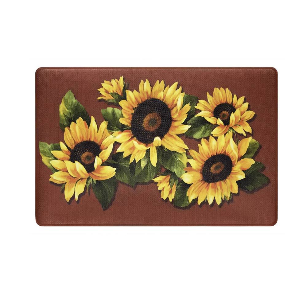 

Пена с эффектом памяти Kate Aurora, 18 x 30 дюймов, кухонный напольный коврик Black Eyed Susan с цветочным рисунком, красный