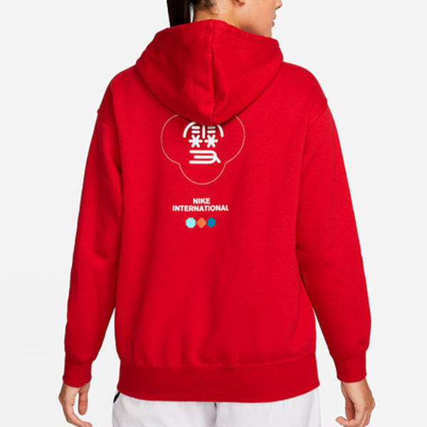 Свитер cny new year's edition hoodie fleece loose knit sports gym red Nike, красный — фото 4