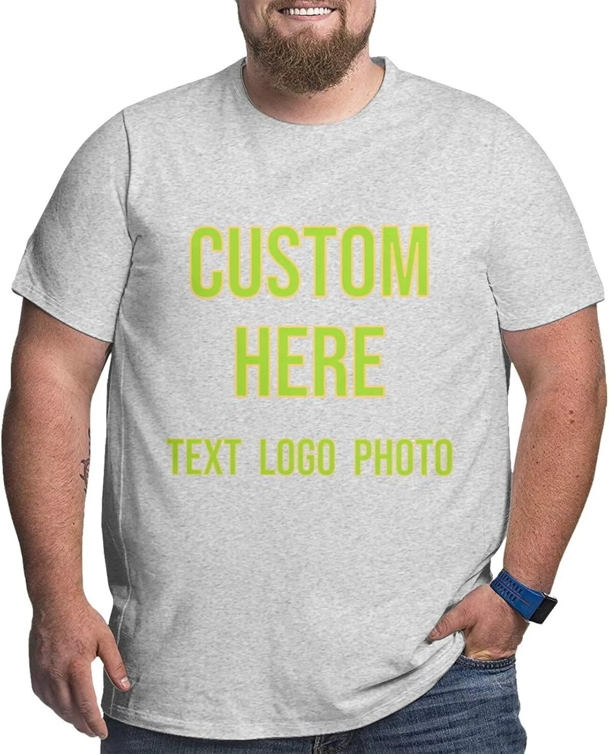 Футболка Custom Shirt Mens Funny T Shirts Big and Tall с логотипом