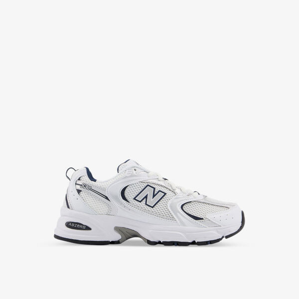 Кроссовки MR530 с низким берцем из кожи и сетки с тиснением логотипа New Balance, белый