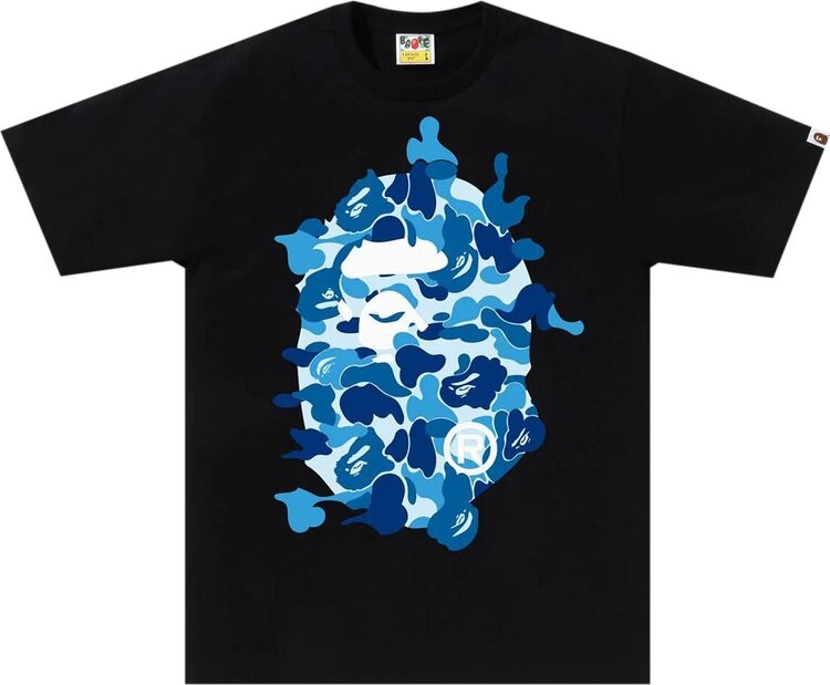 

Футболка BAPE ABC Camo Rebuild Big Ape Head 'Black/Blue', черный