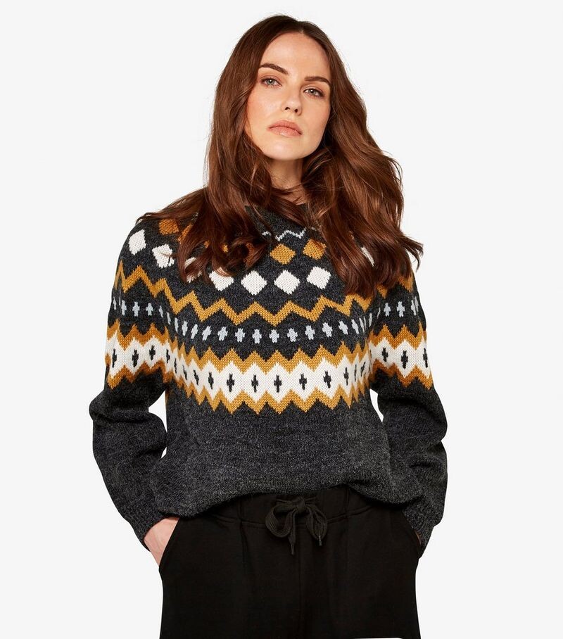 

Вязаный джемпер Fairisle Apricot, серый