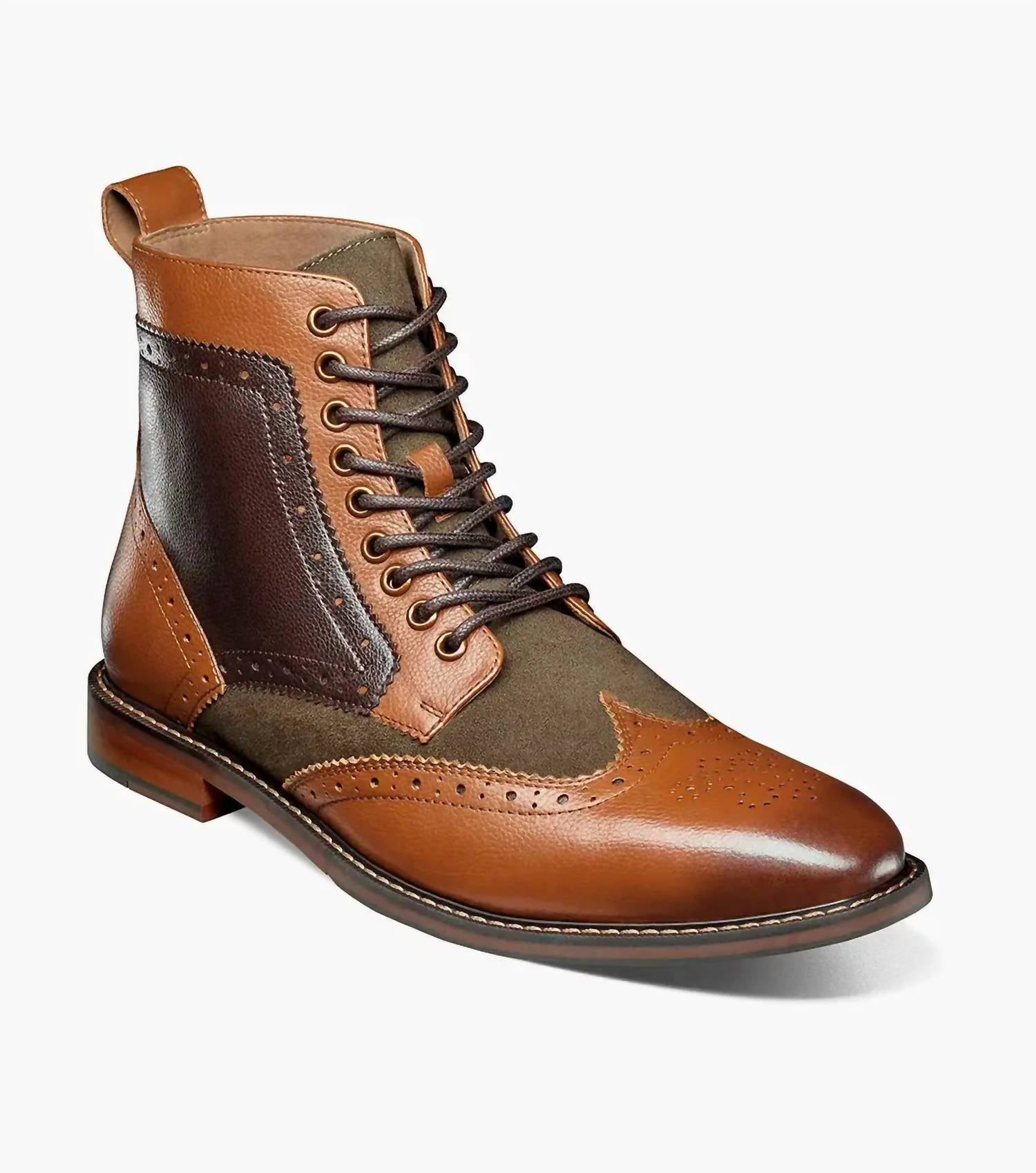

Stacy Adams Мужские ботинки Finnegan Wingtip на шнуровке, оливковый цвет с разноцветными вставками