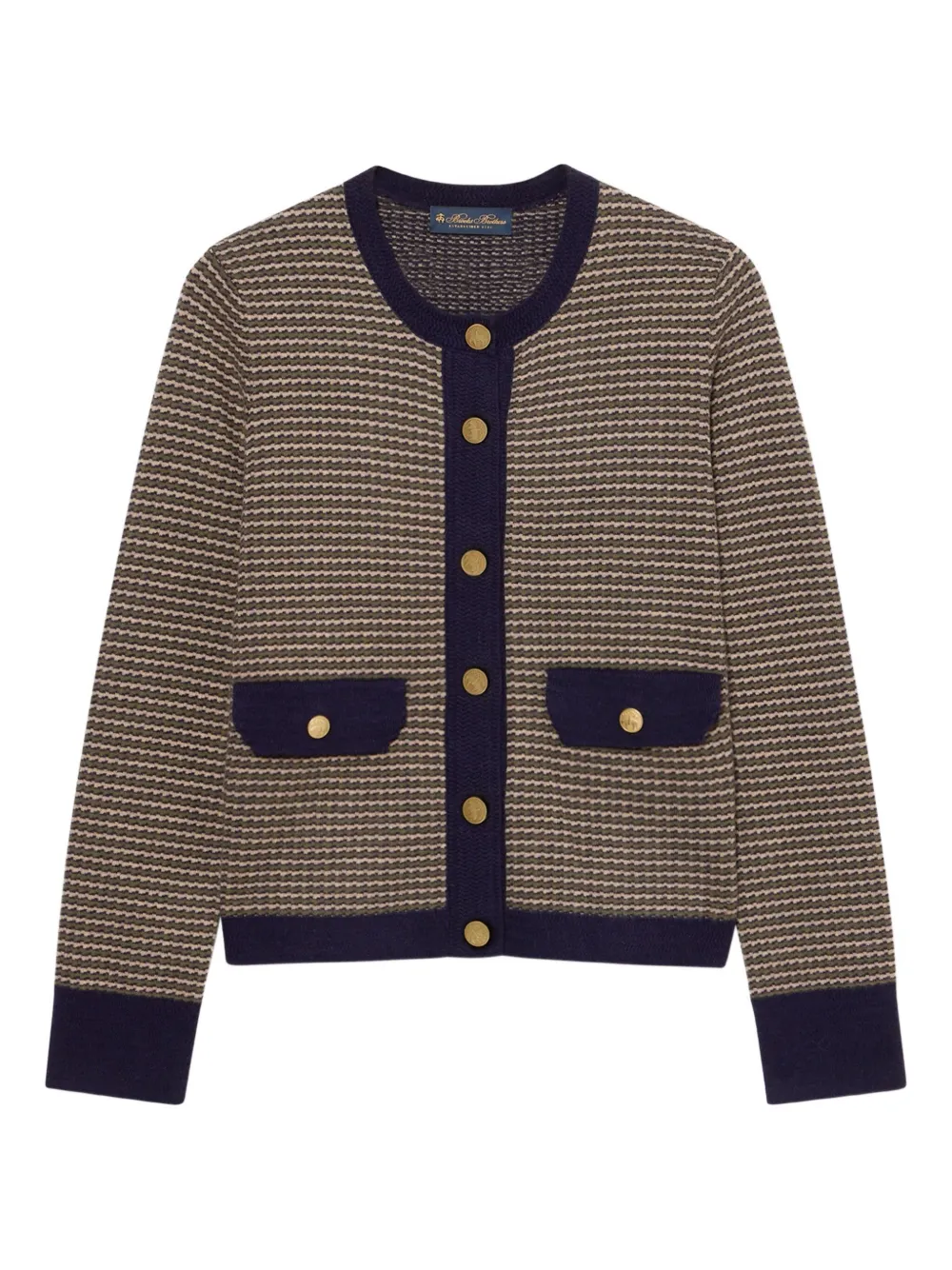 

Кардиган с жаккардовым узором и карманом Brooks Brothers, синий