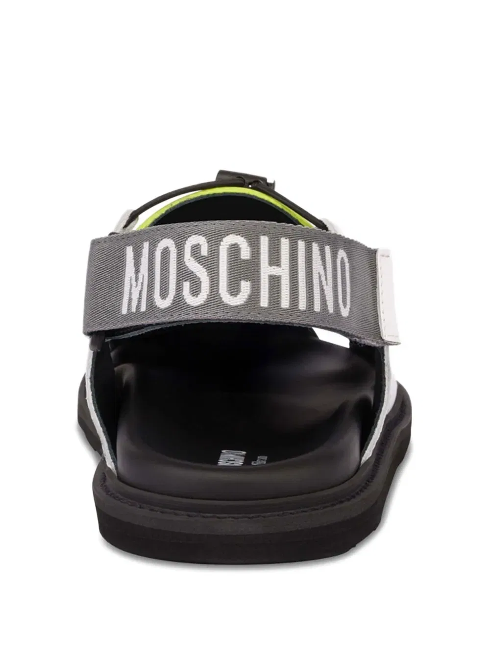 Сандалии с вырезами и ремешком на щиколотке Moschino, белый — фото 3