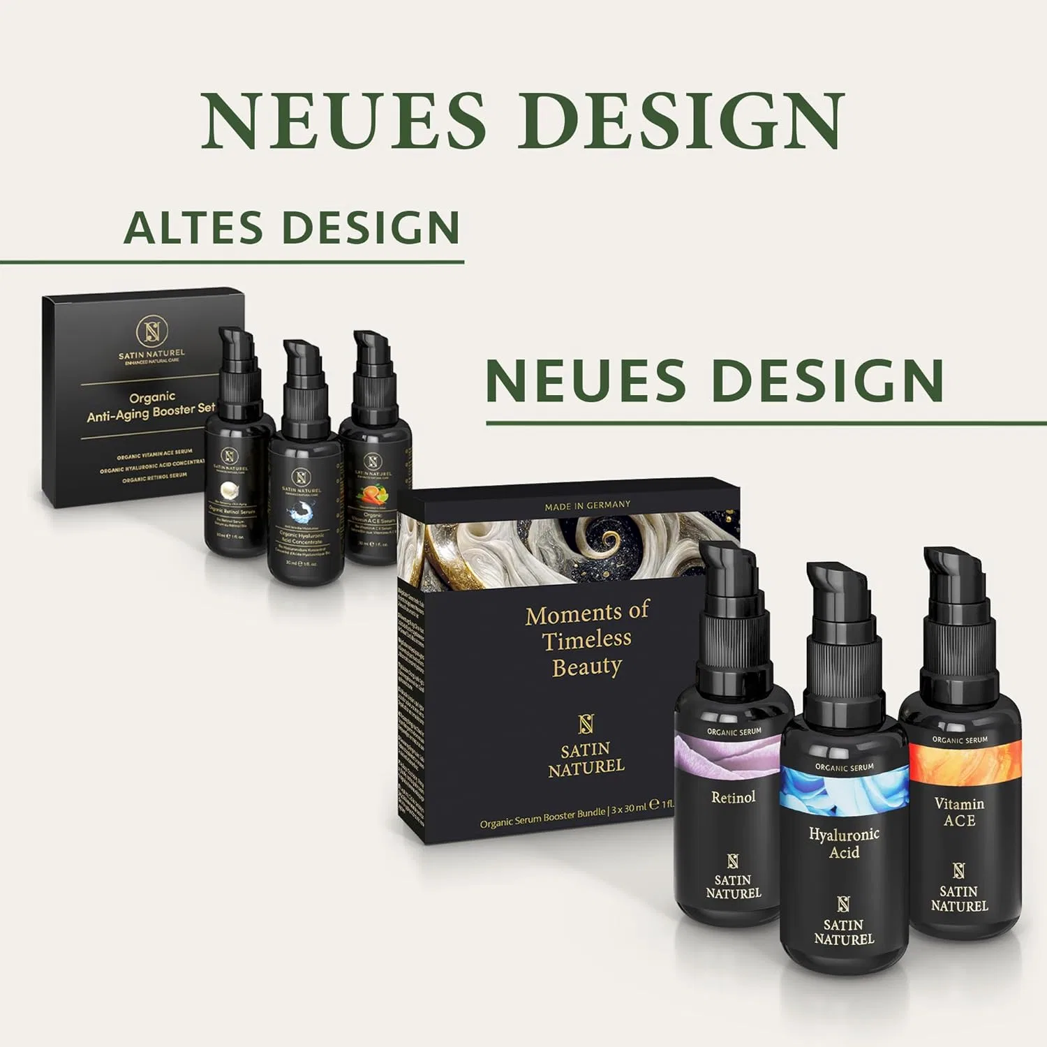 Набор сывороток для лица «Premium Gifts» от Satin Naturel Satin Naturel, 3 X 30 Ml Premium Serum Set With Retinol, Hyaluronic And Vitamin C — фото 3