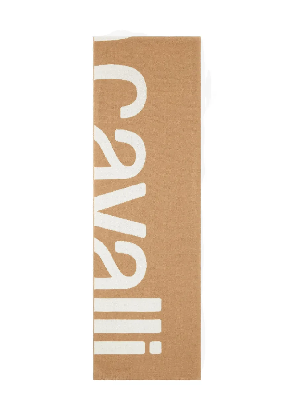 

Шерстяной шарф с логотипом Roberto Cavalli, коричневый