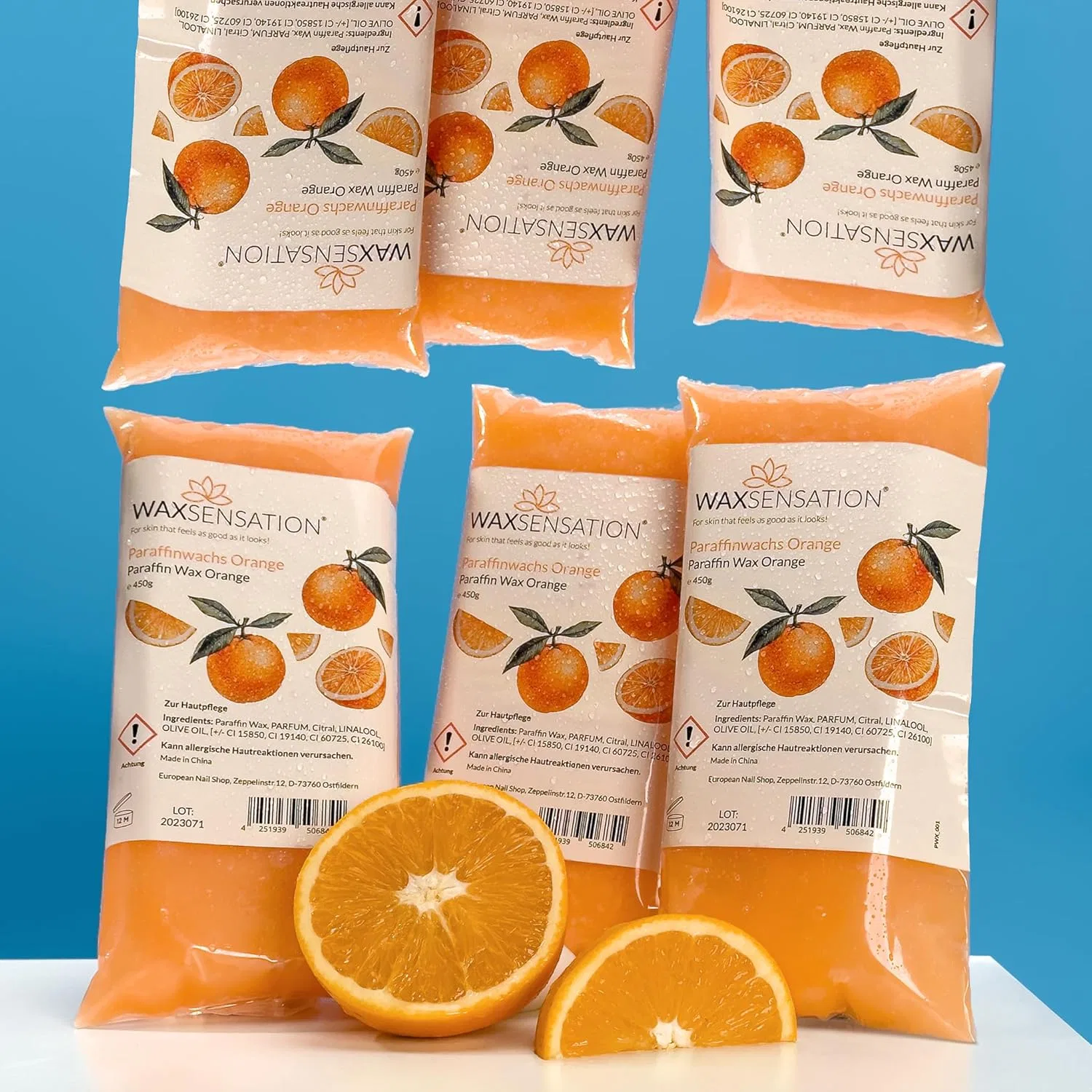 Набор парафинового воска, оранжевый, 6 x 450 г Waxsensation, Orange