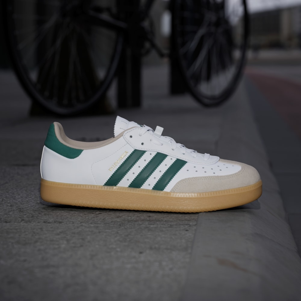 Кроссовки Adidas Velosamba Leather Shoes, цвет Cloud White/Collegiate Green/Wonder Beige — фото 2
