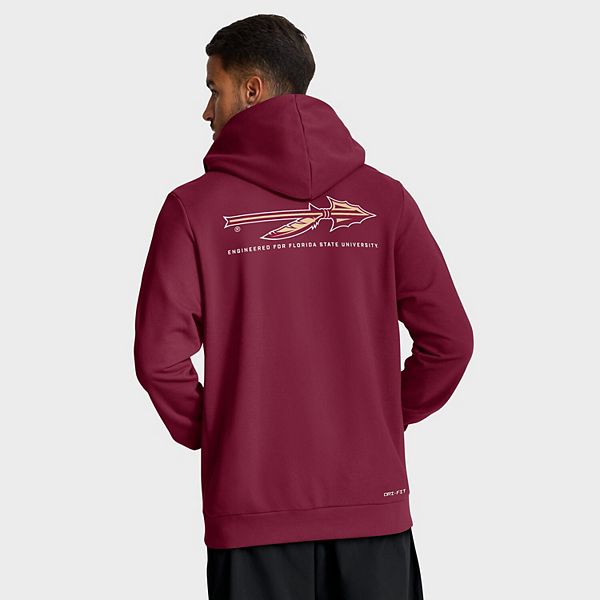 Мужская толстовка garnet florida state seminoles 2025 sideline standard issue dri-fit с молнией Nike — фото 3