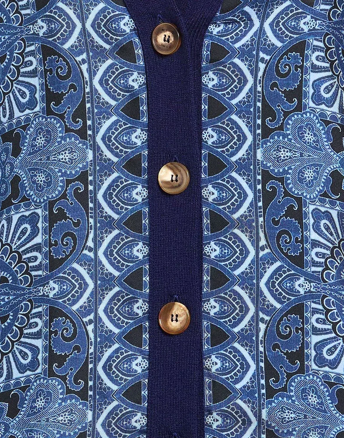 Кардиган вязаный из шерсти ETRO синий — фото 4