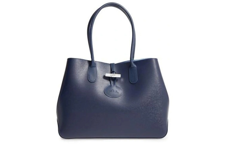 

LONGCHAMP Сумка-шоппер Roseau из кожи, женская, цвет морской волны