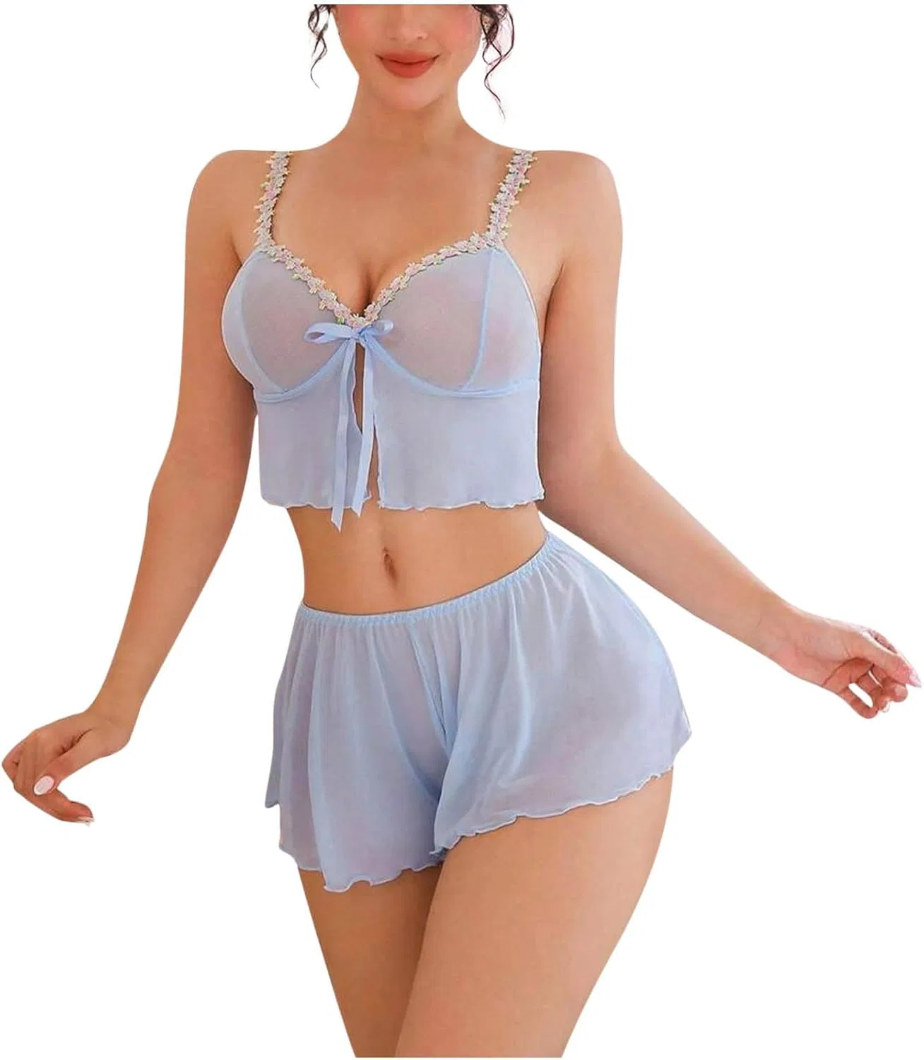 Пижамный набор, женский, Light Blue