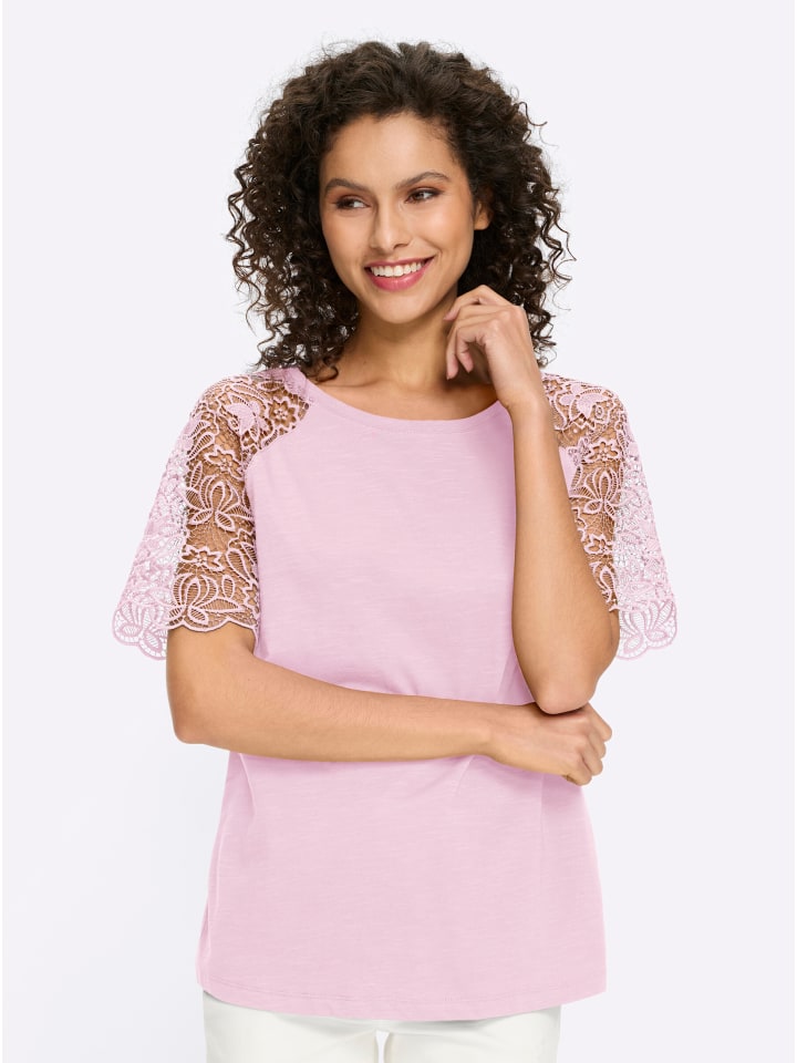 

Рубашка с круглым вырезом светло-розового цвета Heine