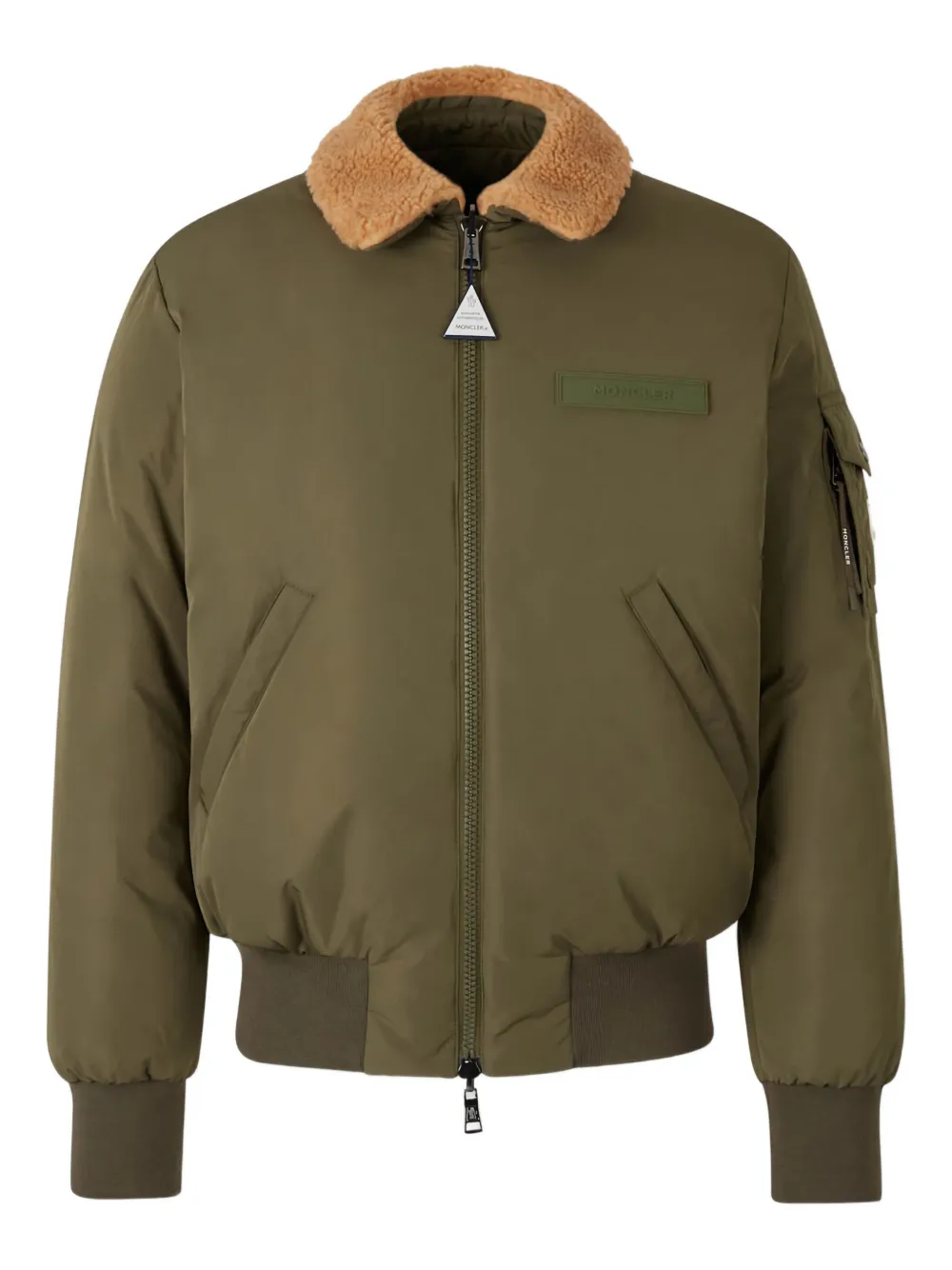 

Куртка-бомбер с воротником из шерпы MONCLER, зеленый