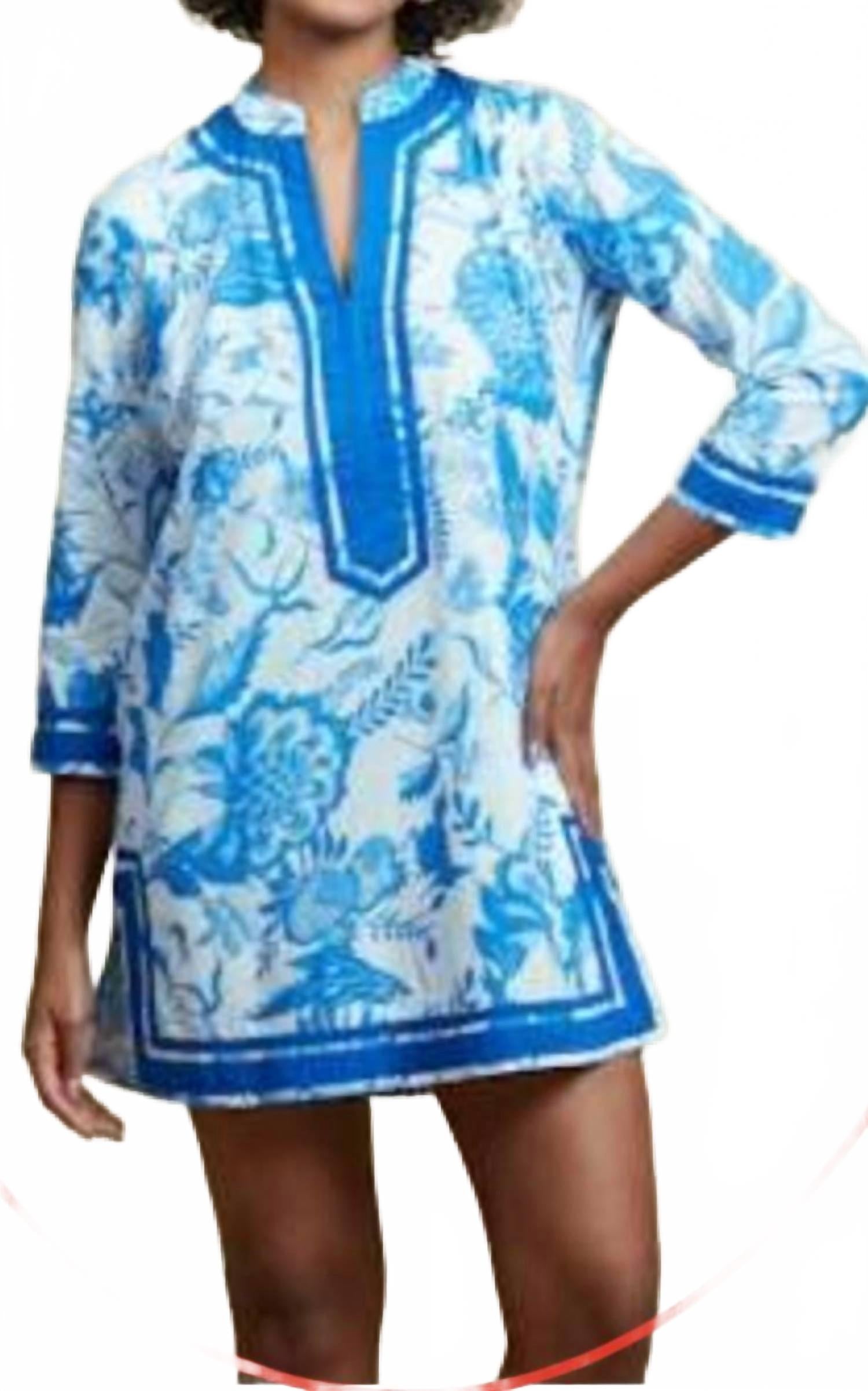 

Короткое платье-курта Tokyo в цвете «Голубой Тиффани» Ro'S Garden, Blue Tiffany