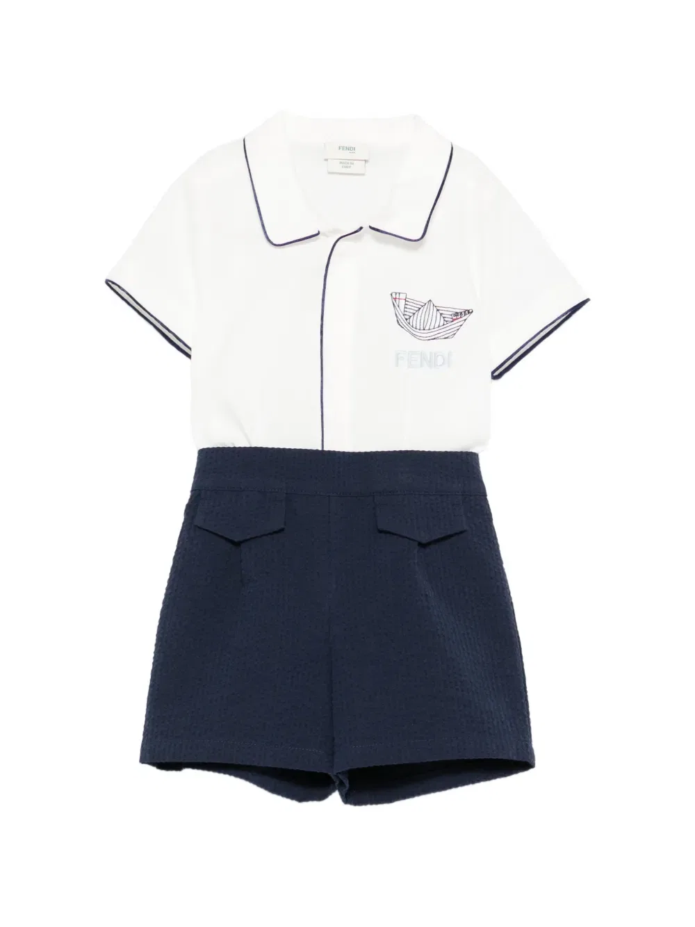 Комплект шорт с логотипом (два комплекта) Fendi Kids, белый