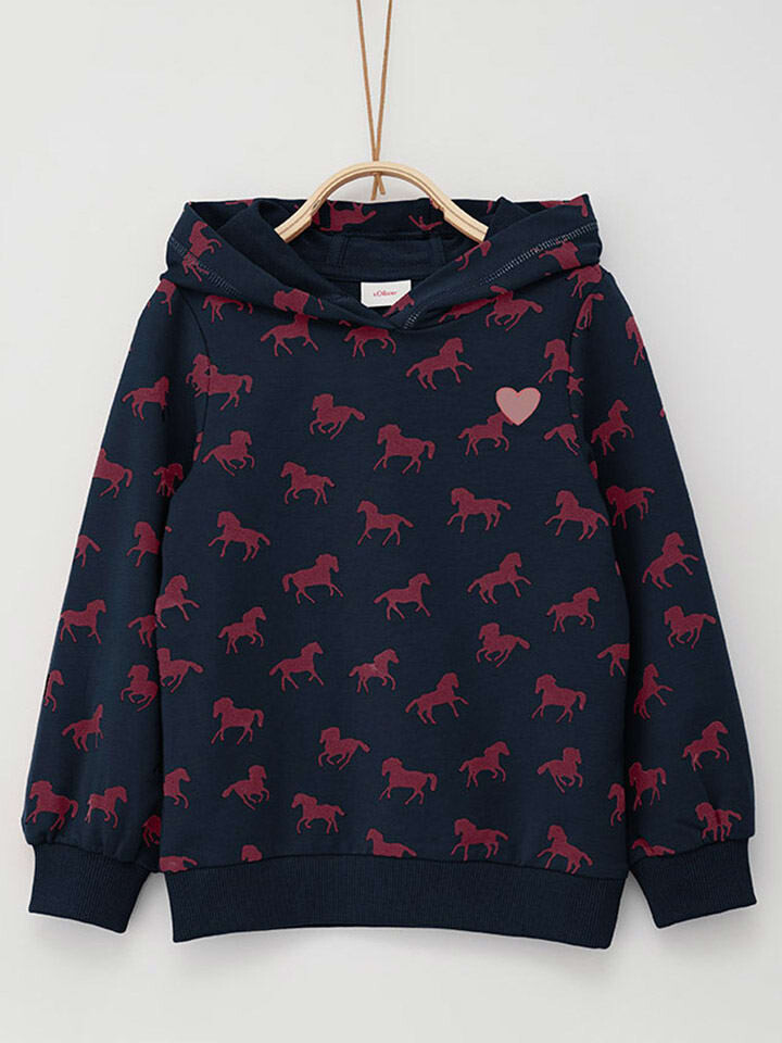 

Пуловер с капюшоном s.Oliver Hoodie, цвет Dunkelblau/Rot