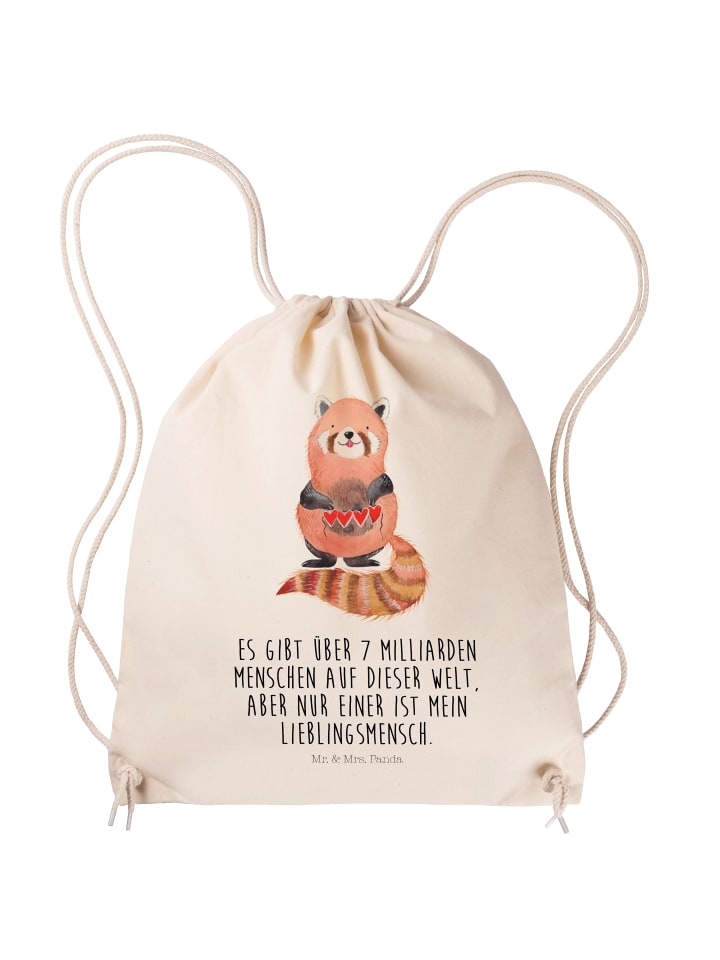 

Mr. & Mrs. Panda Сумка-шоппер Red Panda с надписью кремового цвета