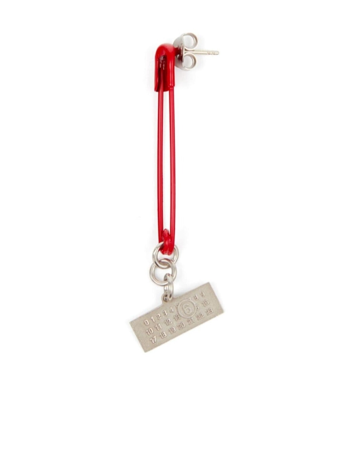 

Серьги с декором Safety Pin MM6 Maison Margiela, красный