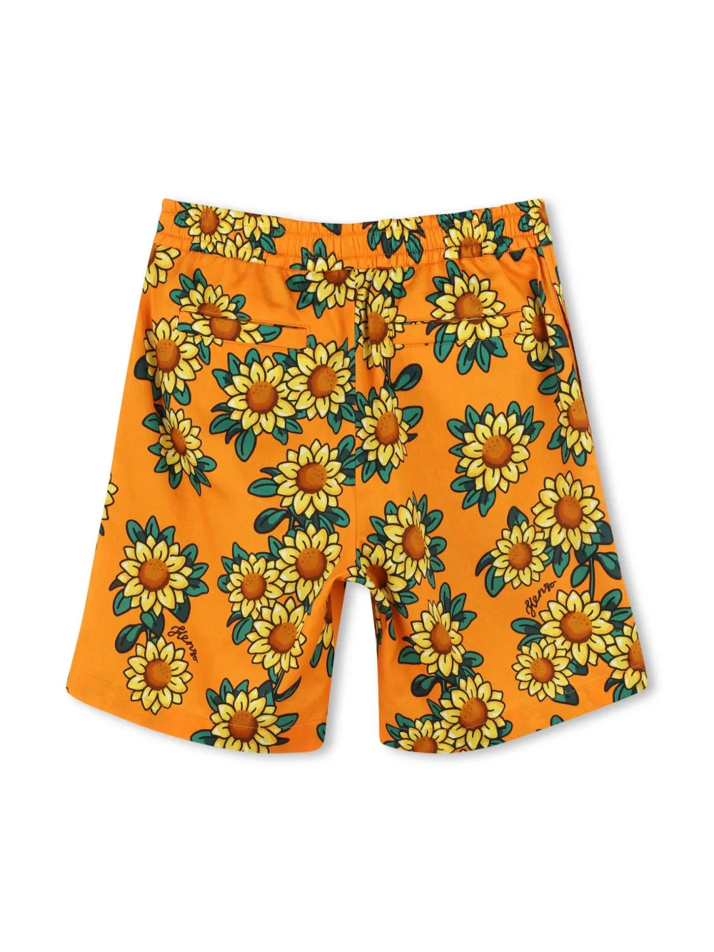 Шорты-бермуды с принтом Sunflower Kenzo Kids, оранжевый — фото 2