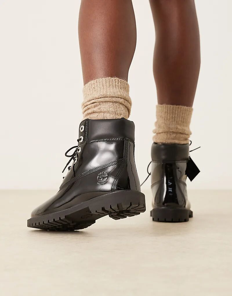 Ботинки Timberland премиум-класса высотой 6 дюймов из черной лакированной кожи — фото 4