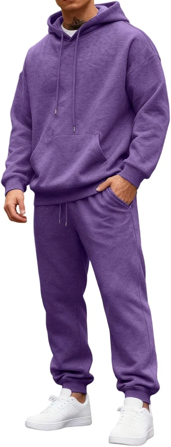 Мужской спортивный костюм 2 предмета, с капюшоном, Bh008- Purple