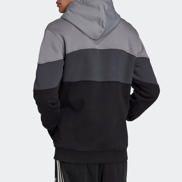 Толстовка originals colorblock fleece lined stay warm gray black Adidas, черный — фото 4