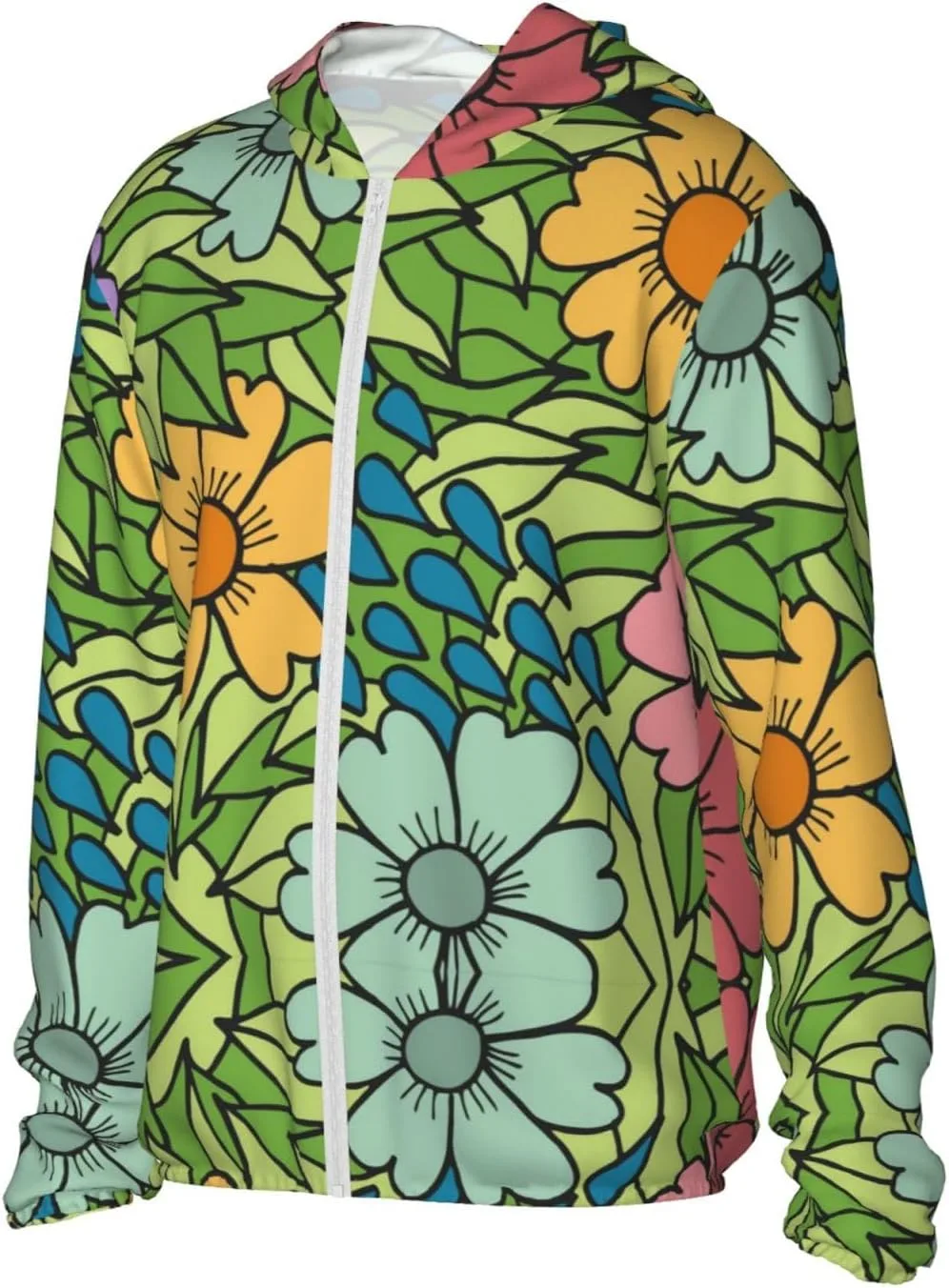 Цветочная спортивная худи с защитой от солнца, Full Zip — фото 3