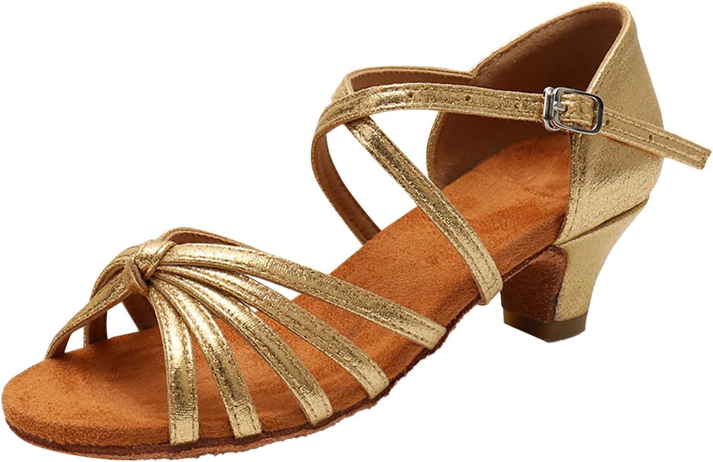 

Женская модная обувь с мягкой подошвой, удобная, противоскользящая, для латиноамериканских танцев, низкий каблук, размер 6,5 Generic, золотой