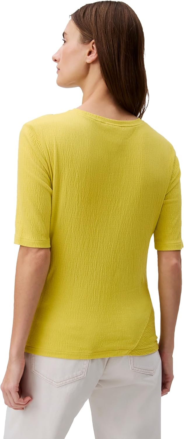 Женский текстурированный трикотажный топ Calvin Klein Jeans с рукавами 3/4, Yellow — фото 2