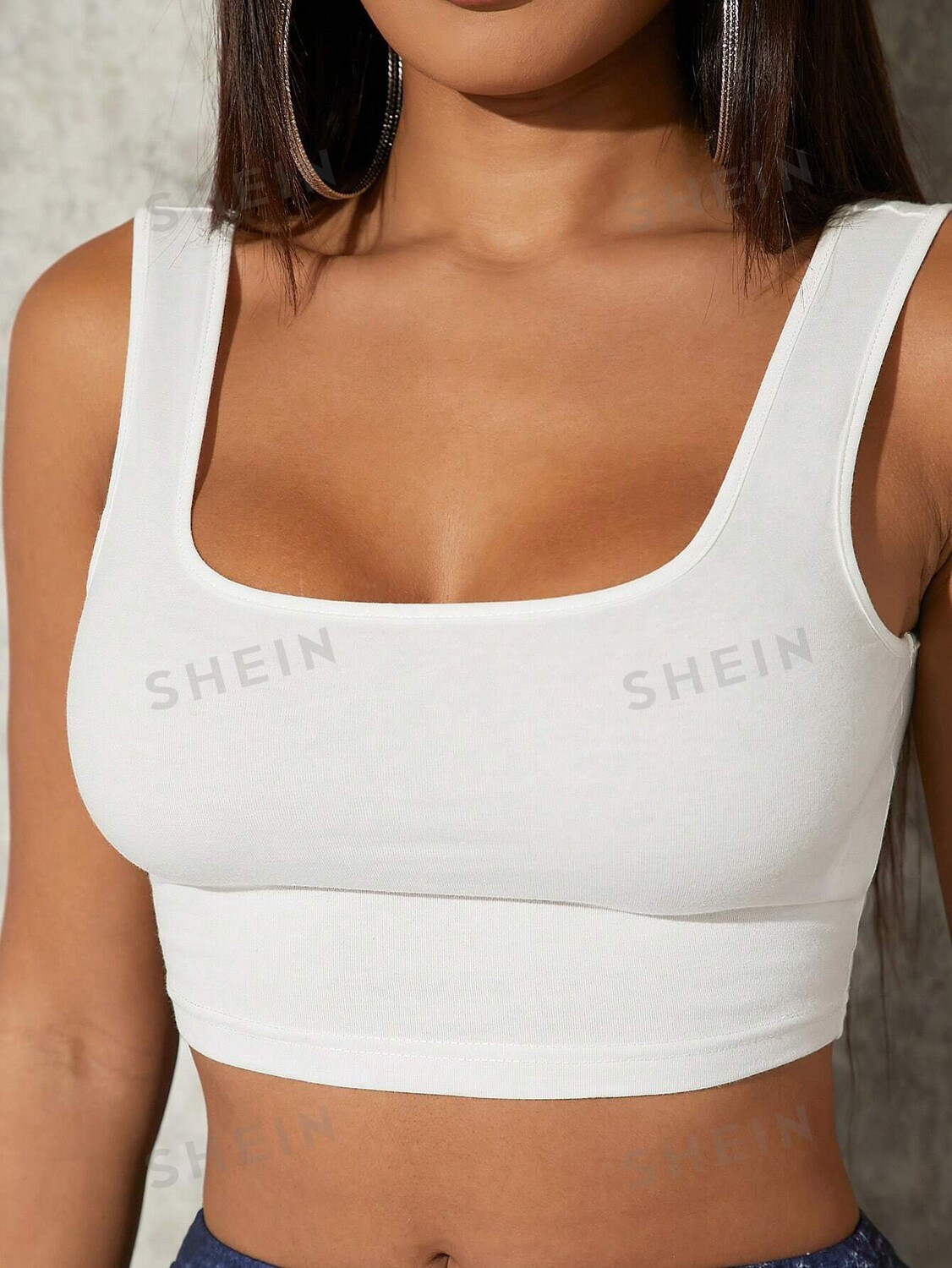 

Майка укороченная Shein SXY приталенного кроя, белый