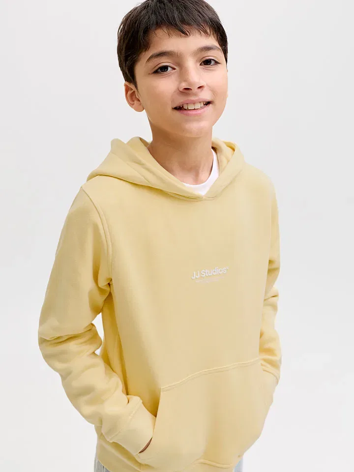 Капуzenpullover из органического хлопка JACK & JONES Junior, желтый — фото 4