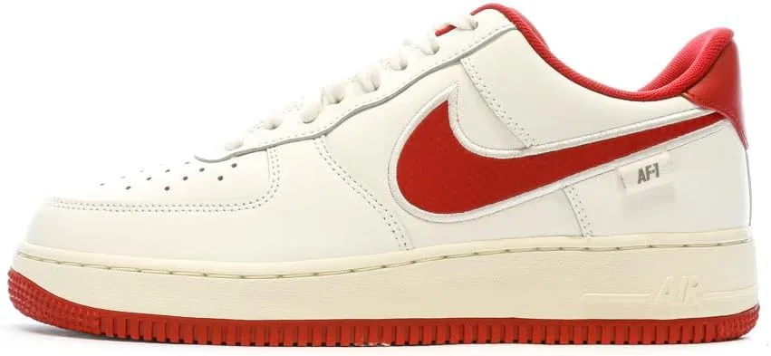 Мужские кроссовки Nike Air Force 1 '07 (FV0392-101, SAIL/Coconut Milk/Flat Pewter/Gym RED)