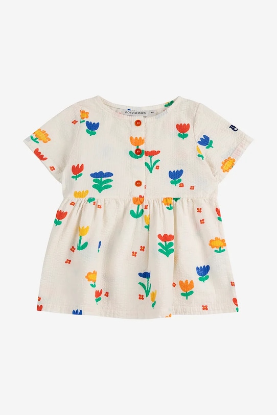 

Детское хлопковое платье Garden Party Bobo Choses, белый