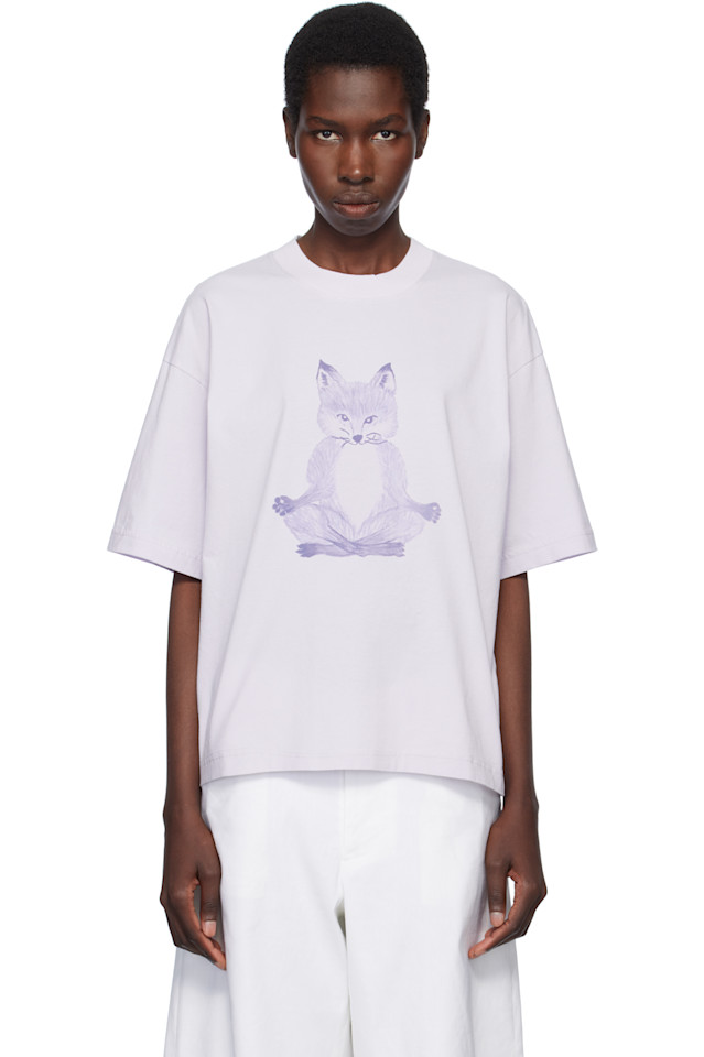 

Футболка бокс Yoga fox Maison Kitsuné, цвет soft mauve