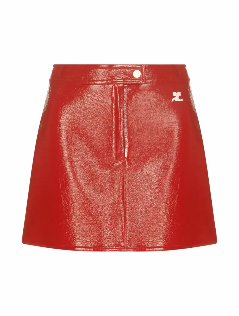 

Лакированная мини-юбка Courreges, красный