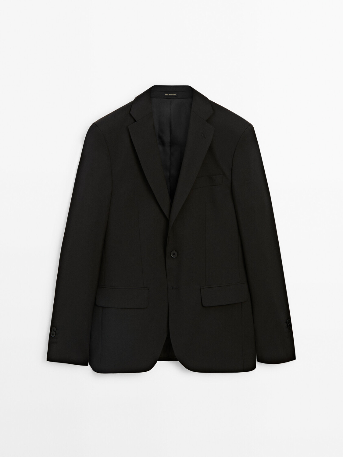 

Костюмный пиджак из 100% шерсти Massimo Dutti, черный
