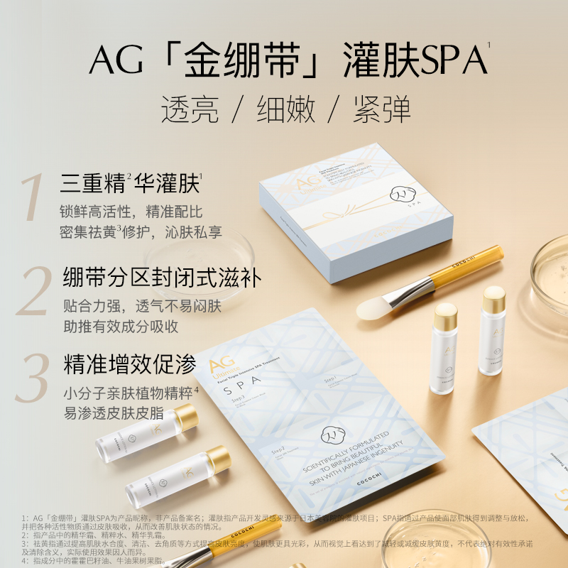 Набор косметических средств Cocochicosme Cocochi AG Anti Glycation Gold Bandage Skin Spa, 6 штук — фото 3