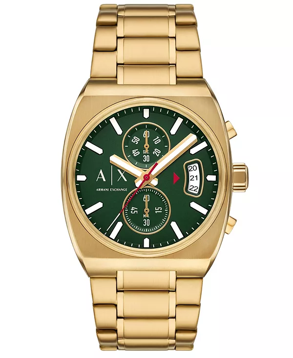 

Мужские кварцевые часы-хронограф из нержавеющей стали, золото, 40 мм A|X Armani Exchange, gold